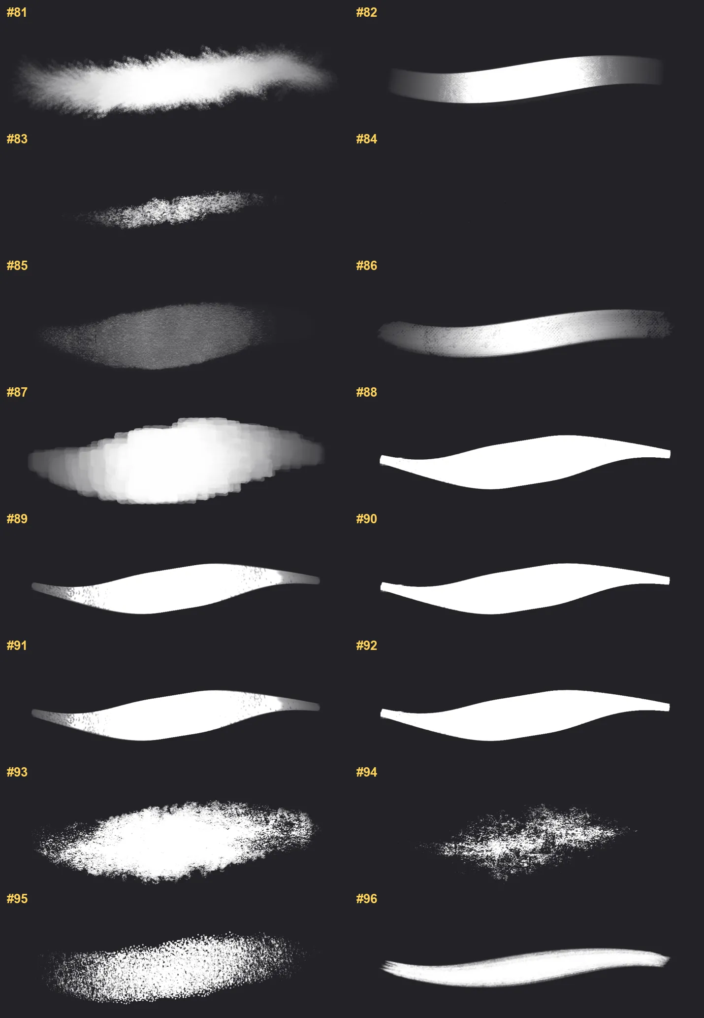 Soft Pastel Procreate brushes overview sheet 6