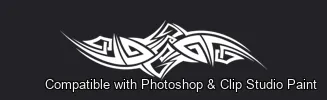 Tattoo Flash brush 1 of 74 — Photoshop & Clip Studio Paint .abr preview