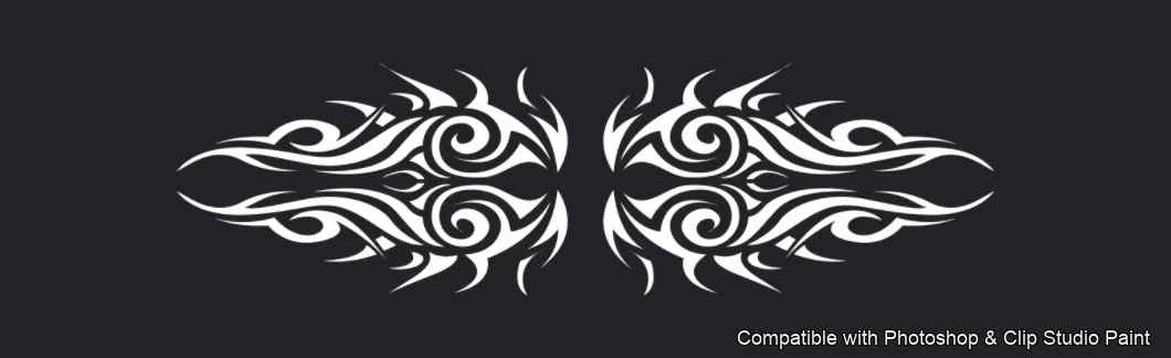 Tattoo Flash brush 9 of 74 — Photoshop & Clip Studio Paint .abr preview