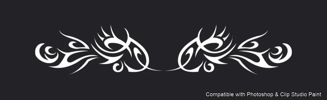 Tattoo Flash brush 12 of 74 — Photoshop & Clip Studio Paint .abr preview