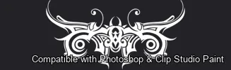 Tattoo Flash brush 13 of 74 — Photoshop & Clip Studio Paint .abr preview