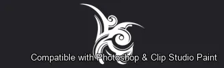 Tattoo Flash brush 15 of 74 — Photoshop & Clip Studio Paint .abr preview