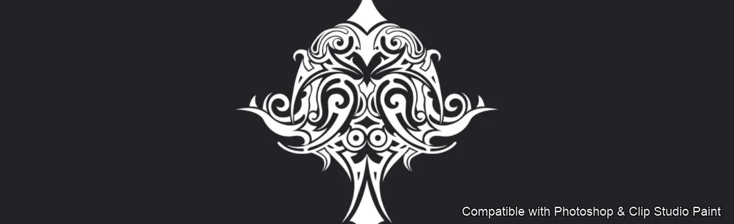 Tattoo Flash brush 21 of 74 — Photoshop & Clip Studio Paint .abr preview