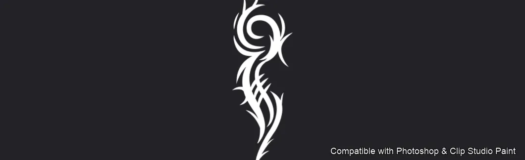 Tattoo Flash brush 25 of 74 — Photoshop & Clip Studio Paint .abr preview