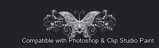 Tattoo Flash brush 46 of 74 — Photoshop & Clip Studio Paint .abr preview