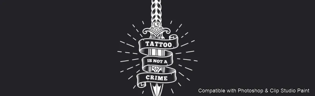Tattoo Flash brush 48 of 74 — Photoshop & Clip Studio Paint .abr preview