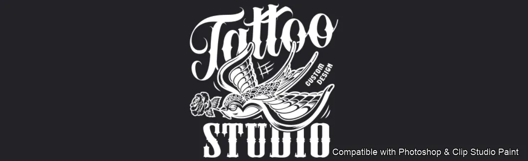 Tattoo Flash brush 49 of 74 — Photoshop & Clip Studio Paint .abr preview
