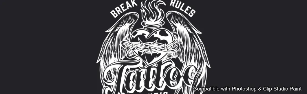 Tattoo Flash brush 50 of 74 — Photoshop & Clip Studio Paint .abr preview