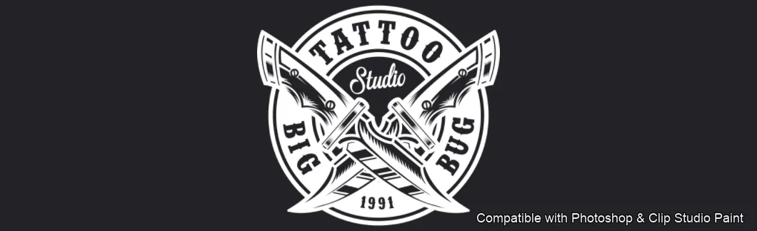 Tattoo Flash brush 66 of 74 — Photoshop & Clip Studio Paint .abr preview