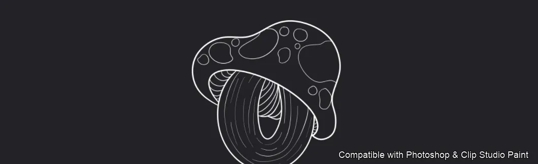 Toadstool Numbers brush 1 of 10 — Photoshop & Clip Studio Paint .abr preview