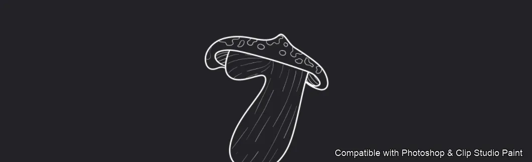 Toadstool Numbers brush 4 of 10 — Photoshop & Clip Studio Paint .abr preview