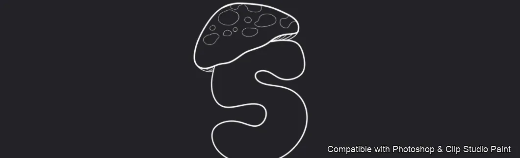 Toadstool Numbers brush 6 of 10 — Photoshop & Clip Studio Paint .abr preview