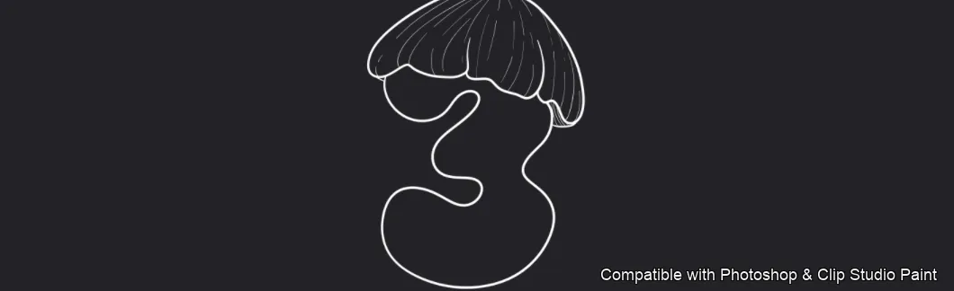 Toadstool Numbers brush 8 of 10 — Photoshop & Clip Studio Paint .abr preview