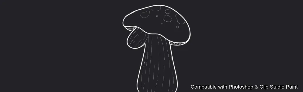 Toadstool Numbers brush 10 of 10 — Photoshop & Clip Studio Paint .abr preview