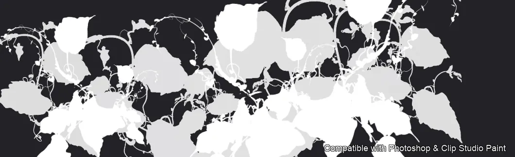 Two-Tone Foliage brush 1 of 13 — Photoshop & Clip Studio Paint .abr preview