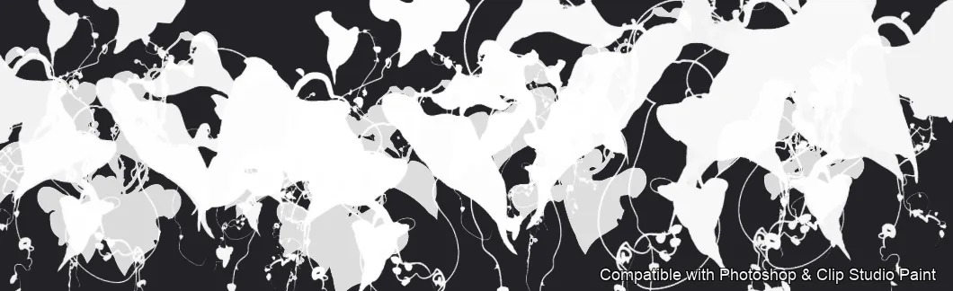 Two-Tone Foliage brush 2 of 13 — Photoshop & Clip Studio Paint .abr preview
