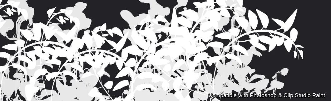 Two-Tone Foliage brush 4 of 13 — Photoshop & Clip Studio Paint .abr preview