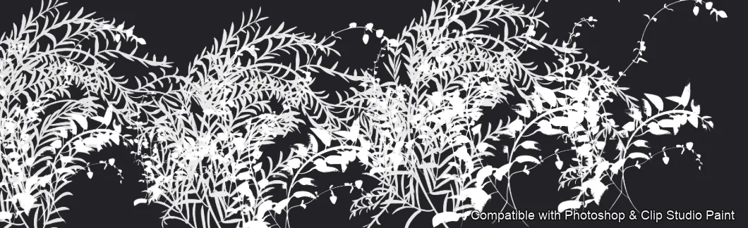 Two-Tone Foliage brush 5 of 13 — Photoshop & Clip Studio Paint .abr preview