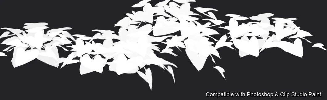 Two-Tone Foliage brush 8 of 13 — Photoshop & Clip Studio Paint .abr preview