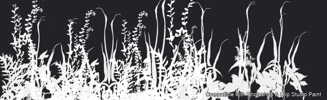 Two-Tone Foliage brush 9 of 13 — Photoshop & Clip Studio Paint .abr preview