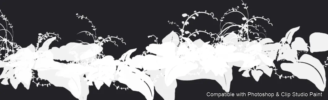 Two-Tone Foliage brush 11 of 13 — Photoshop & Clip Studio Paint .abr preview