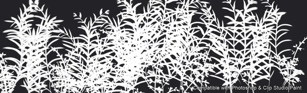 Two-Tone Foliage brush 12 of 13 — Photoshop & Clip Studio Paint .abr preview