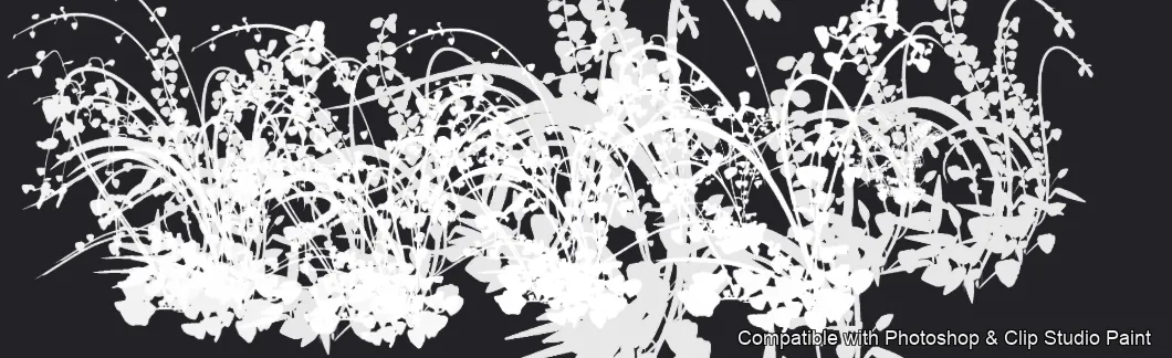 Two-Tone Foliage brush 13 of 13 — Photoshop & Clip Studio Paint .abr preview