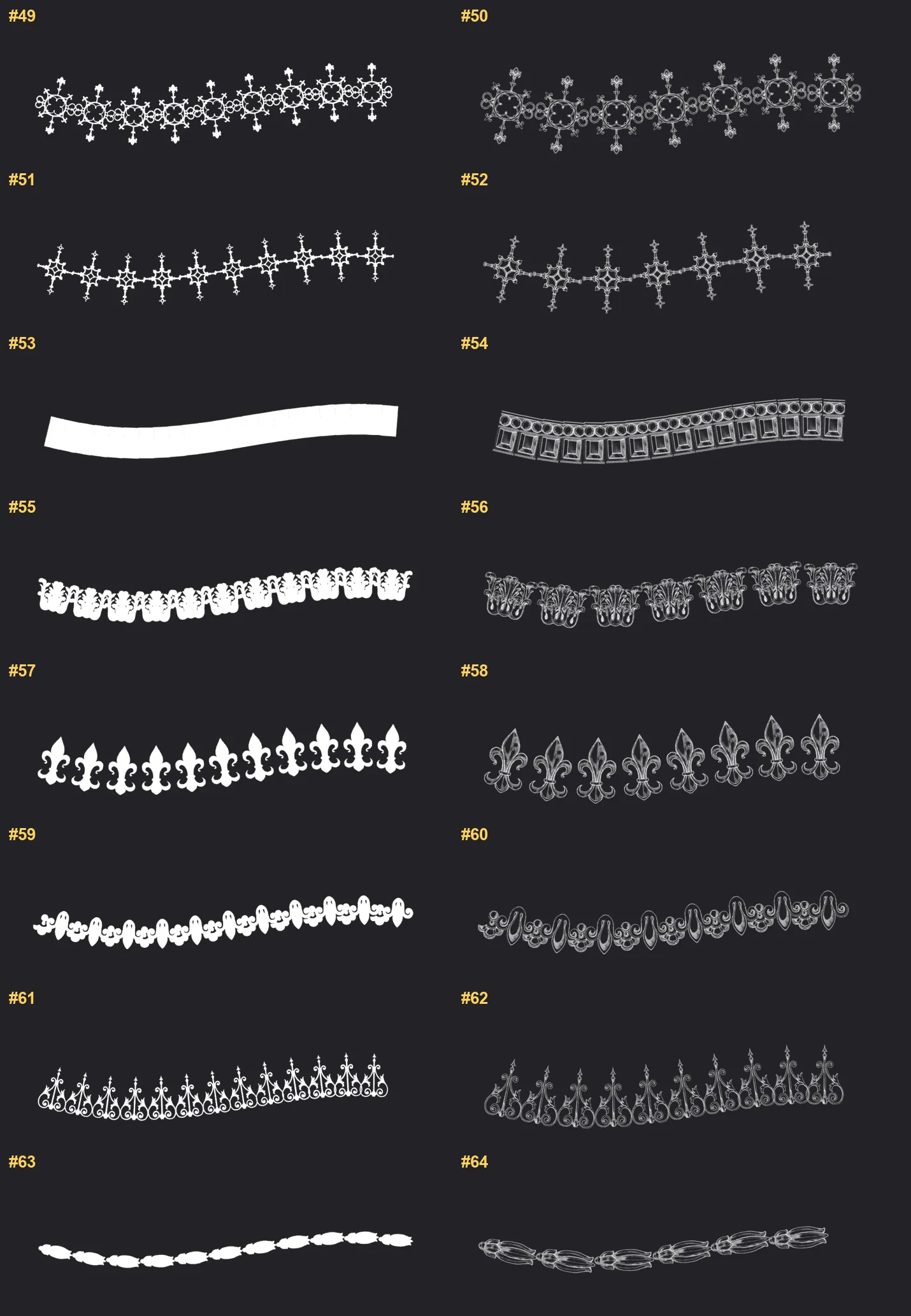 Vintage Frames Procreate brushes overview sheet 4