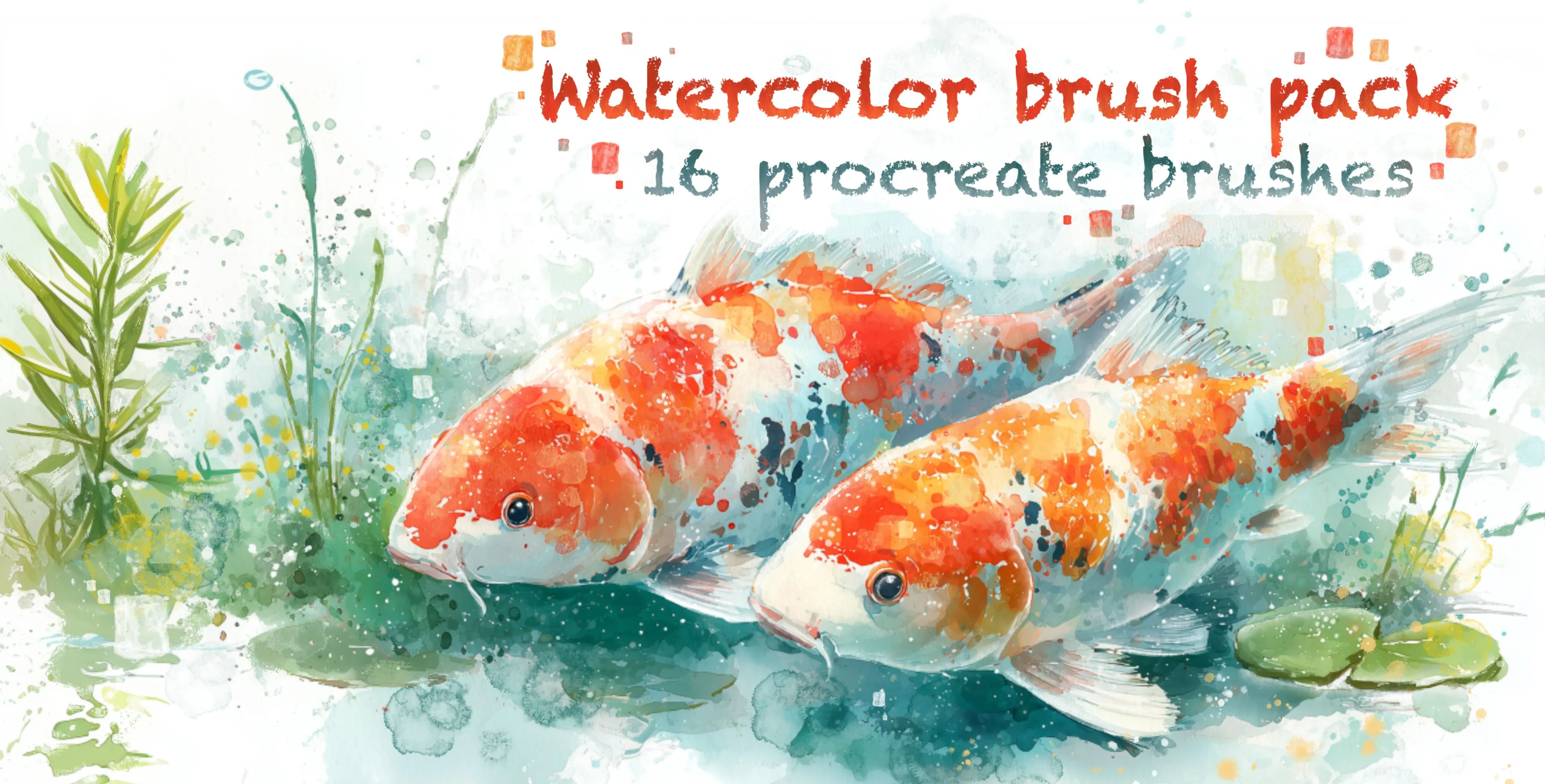 Watercolor Brush Pack Procreate brush set — 36 brushes, watercolor & gouache