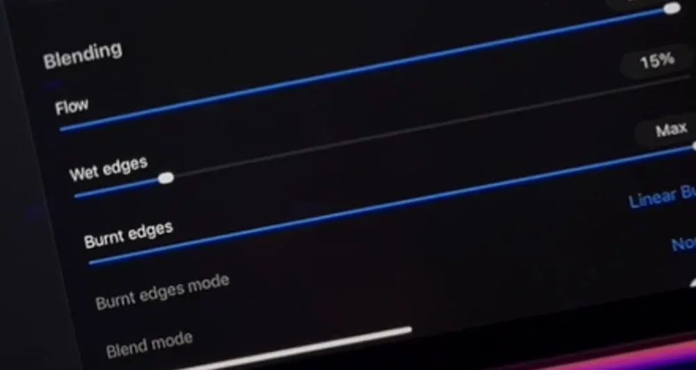 Max out Burnt edges, drop Wet edges to ~15% — How to Make Your Own Procreate Brush on iPad