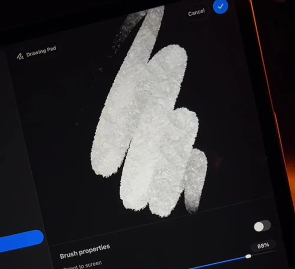 Tap Done and test the stroke — How to Make Your Own Procreate Brush on iPad