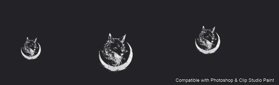 Wolf Ink brush 5 of 100 — Photoshop & Clip Studio Paint .abr preview
