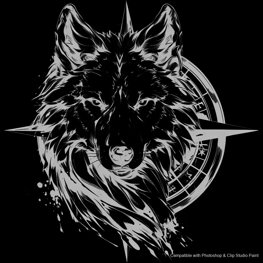 Wolf Ink brush 84 of 100 — Photoshop & Clip Studio Paint .abr preview