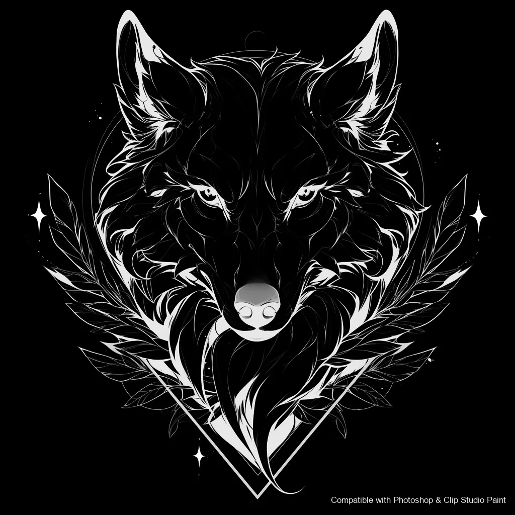 Wolf Ink brush 92 of 100 — Photoshop & Clip Studio Paint .abr preview