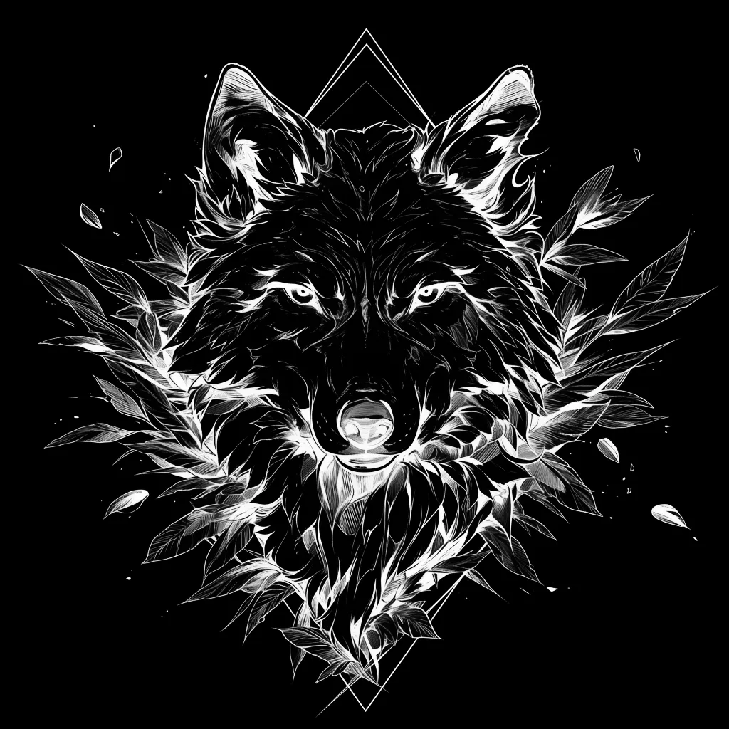 Wolf Tattoo brush 28 of 100 — Procreate stamp preview