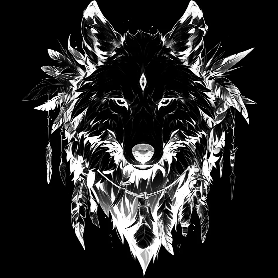 Wolf Tattoo brush 30 of 100 — Procreate stamp preview