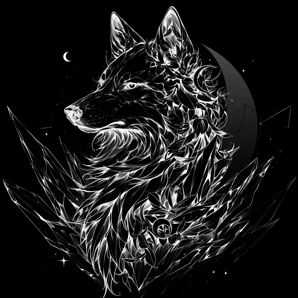 Wolf Tattoo brush 32 of 100 — Procreate stamp preview