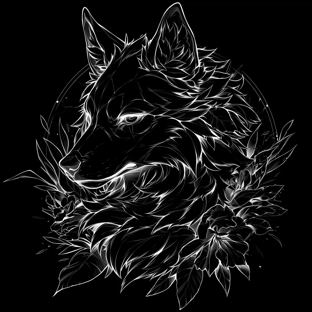 Wolf Tattoo brush 36 of 100 — Procreate stamp preview
