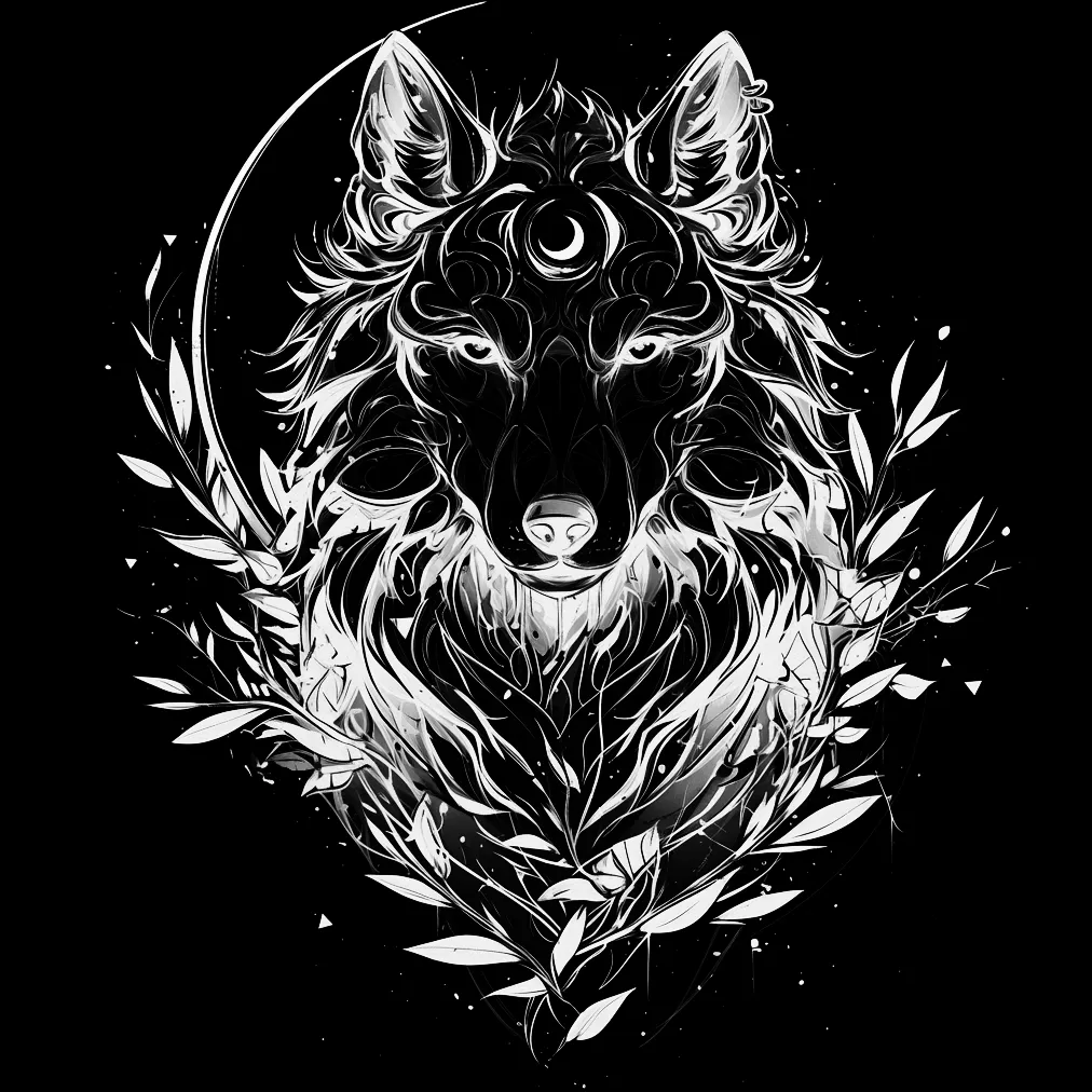 Wolf Tattoo brush 37 of 100 — Procreate stamp preview