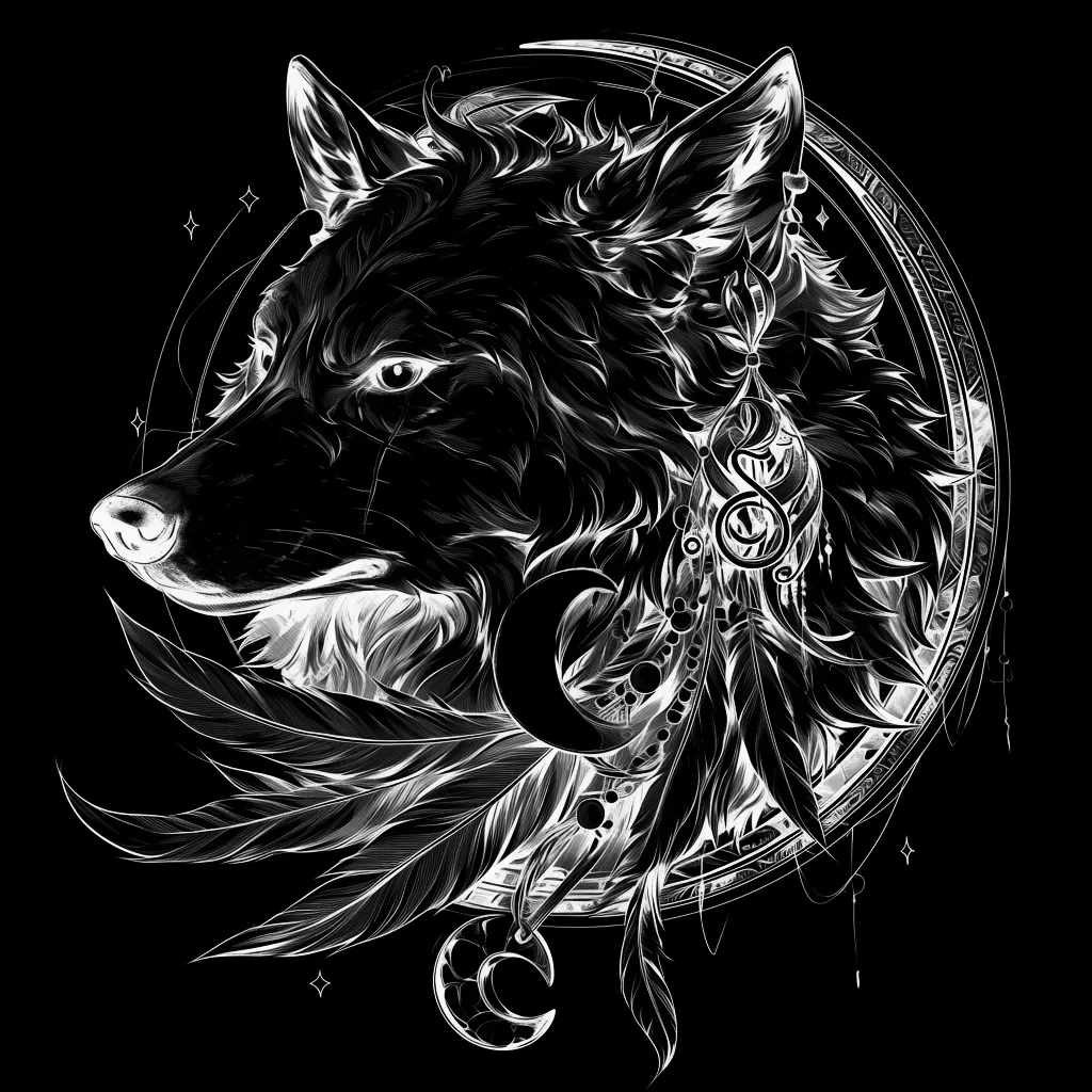Wolf Tattoo brush 38 of 100 — Procreate stamp preview