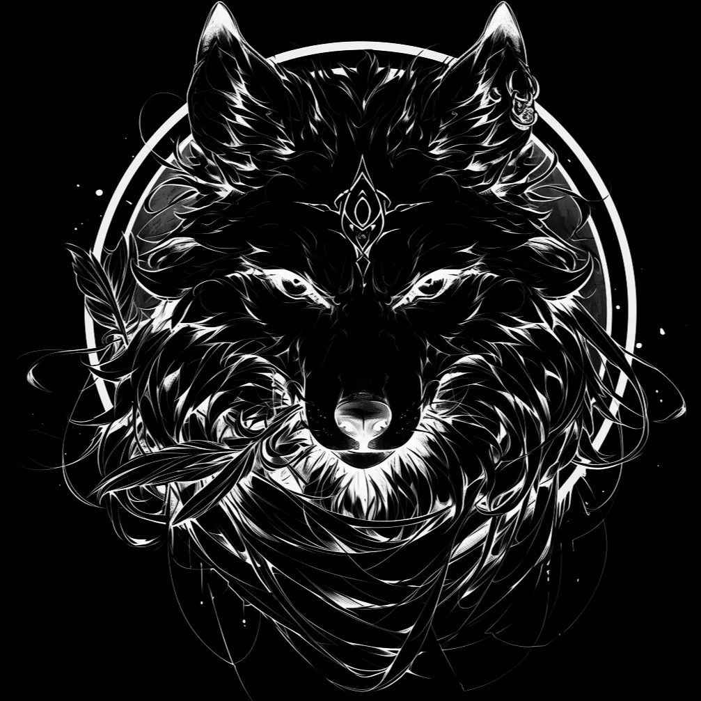Wolf Tattoo brush 39 of 100 — Procreate stamp preview