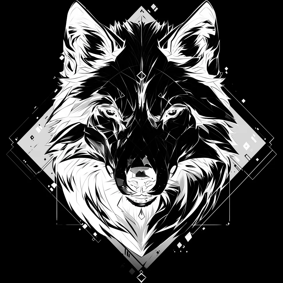 Wolf Tattoo brush 40 of 100 — Procreate stamp preview