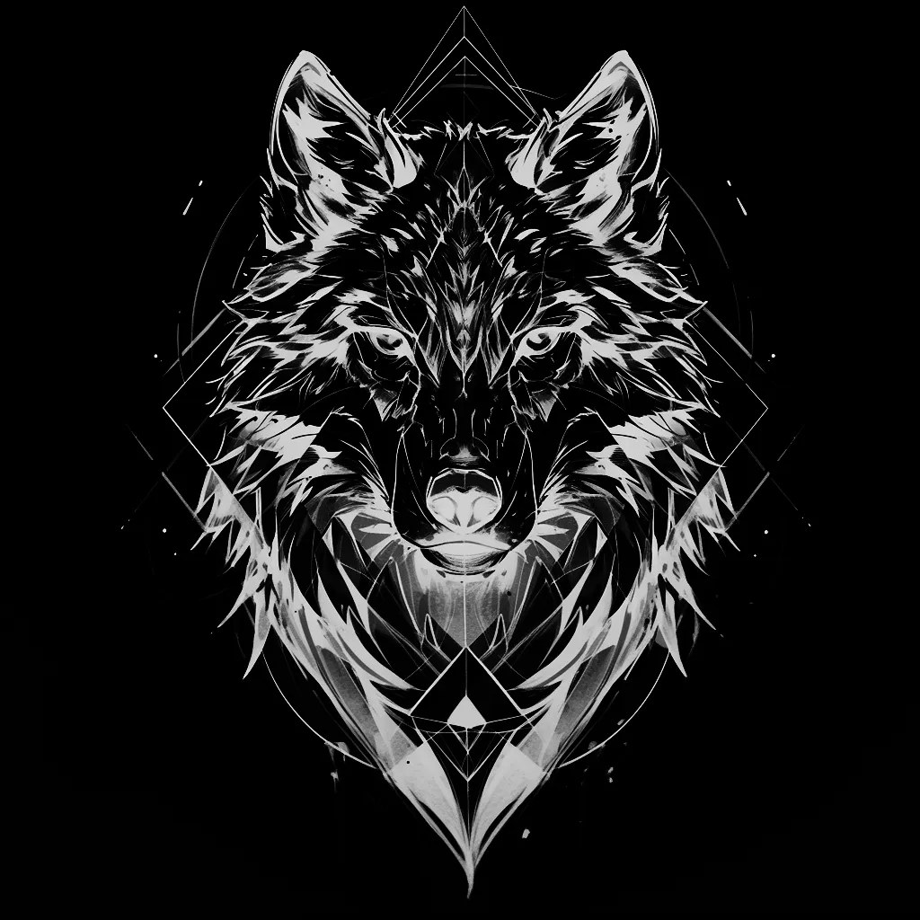 Wolf Tattoo brush 41 of 100 — Procreate stamp preview