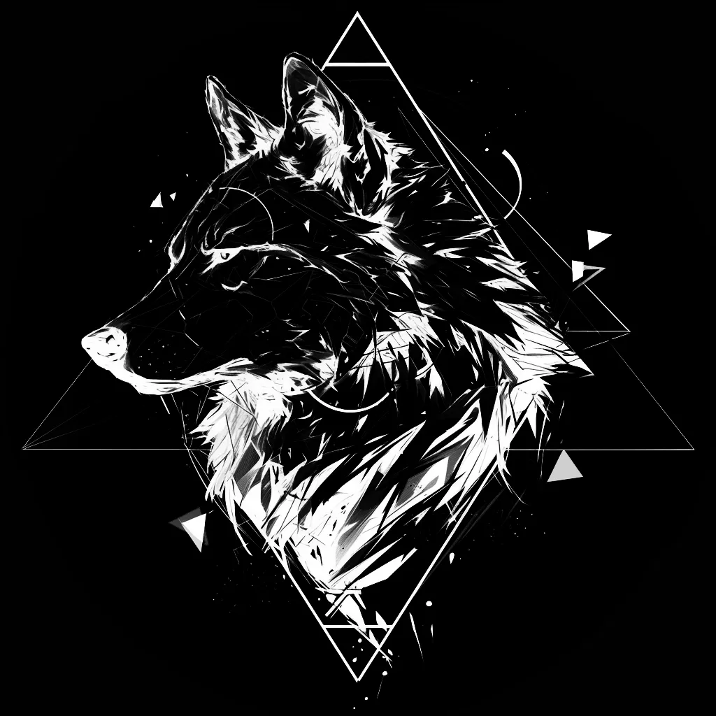 Wolf Tattoo brush 42 of 100 — Procreate stamp preview