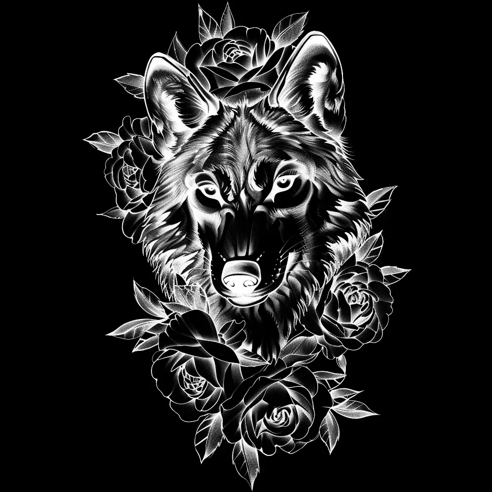Wolf Tattoo brush 48 of 100 — Procreate stamp preview