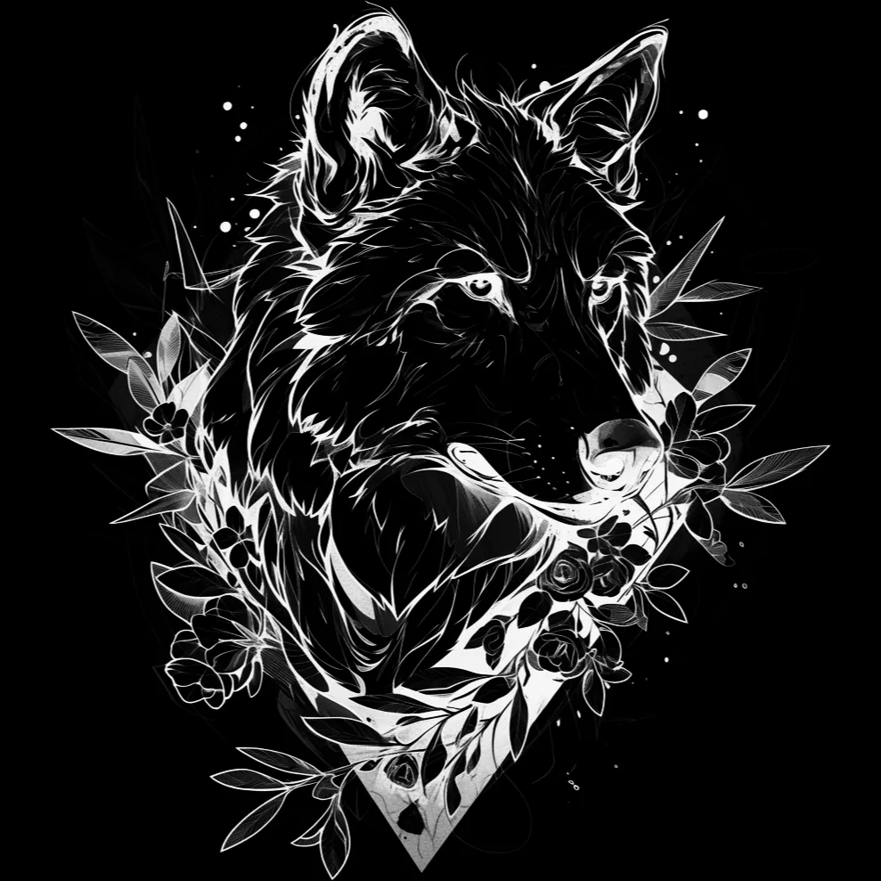 Wolf Tattoo brush 49 of 100 — Procreate stamp preview