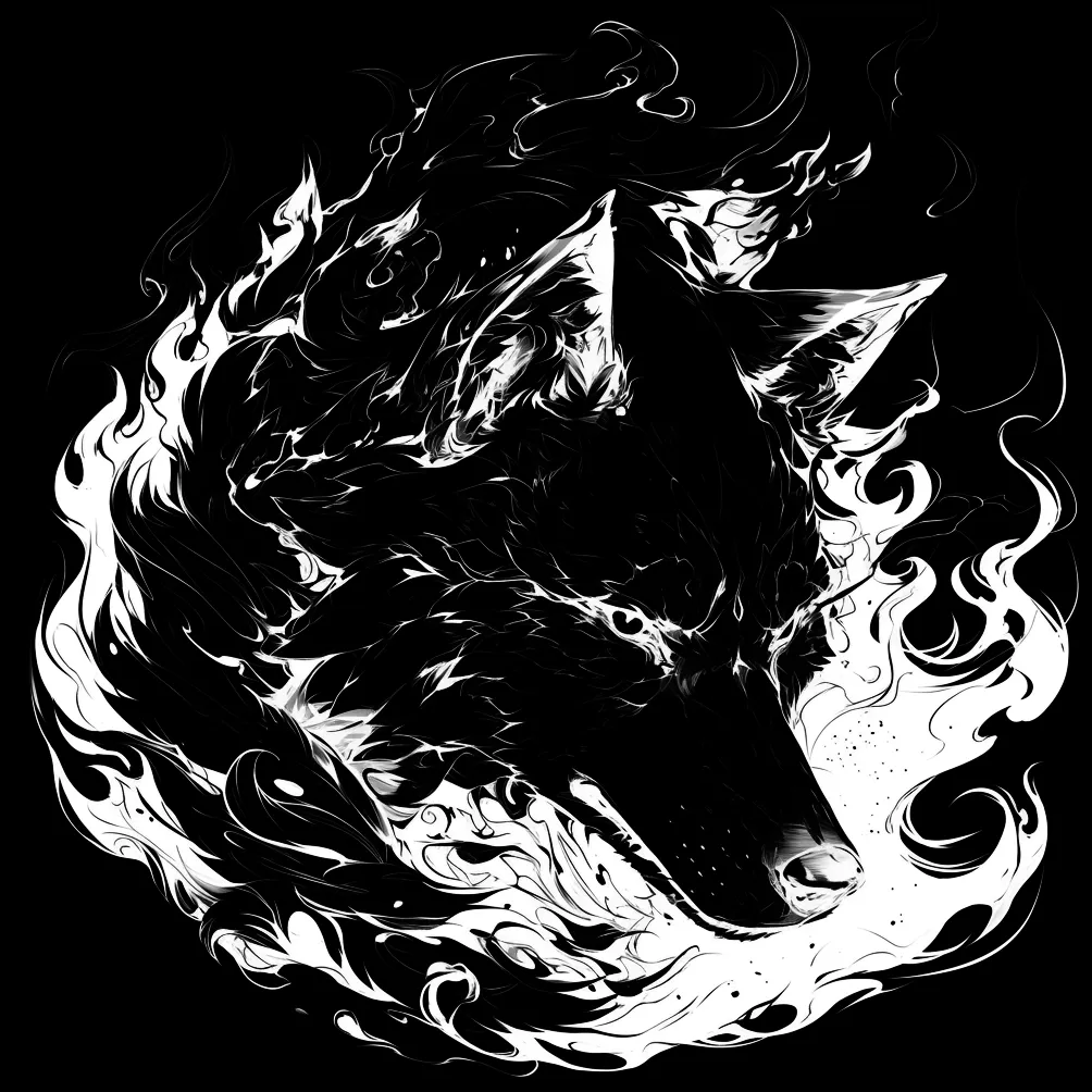 Wolf Tattoo brush 51 of 100 — Procreate stamp preview
