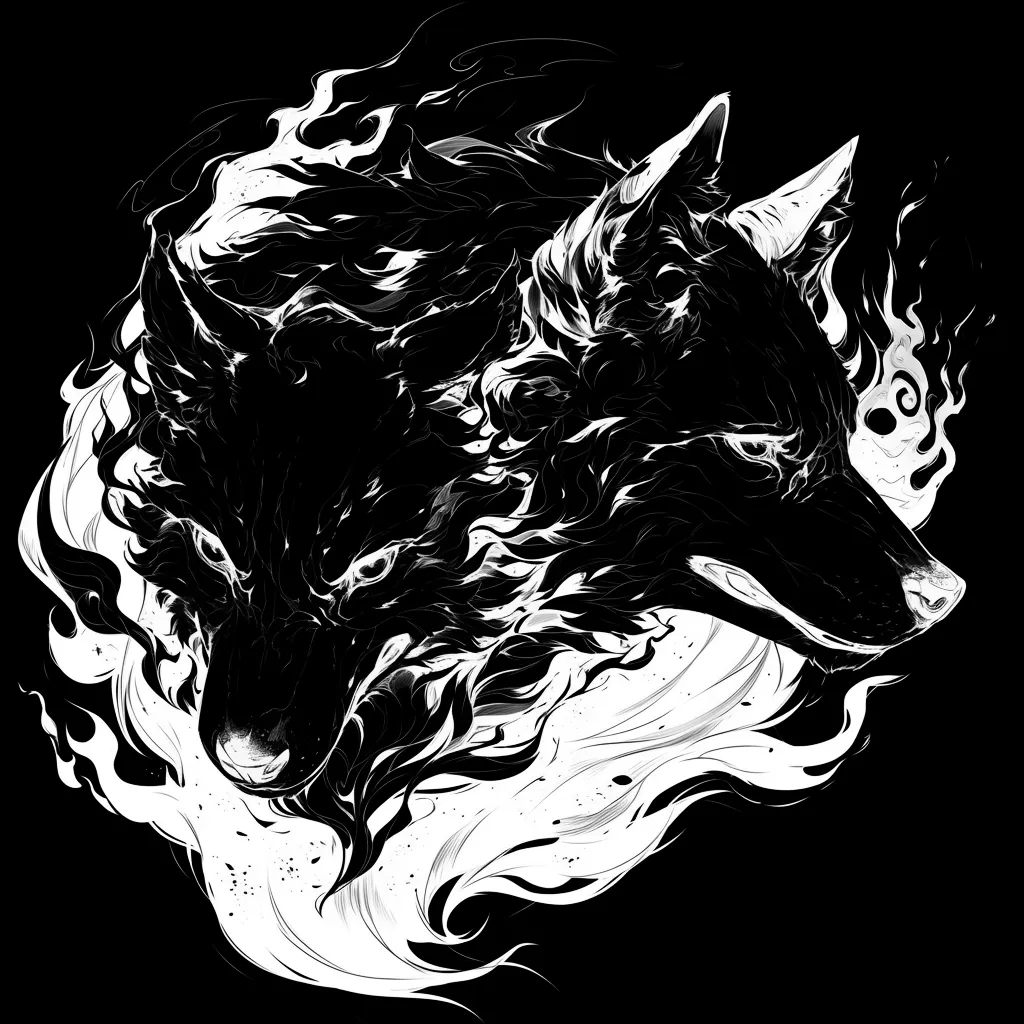 Wolf Tattoo brush 53 of 100 — Procreate stamp preview