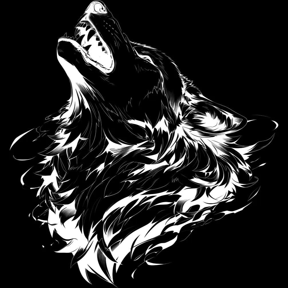 Wolf Tattoo brush 55 of 100 — Procreate stamp preview