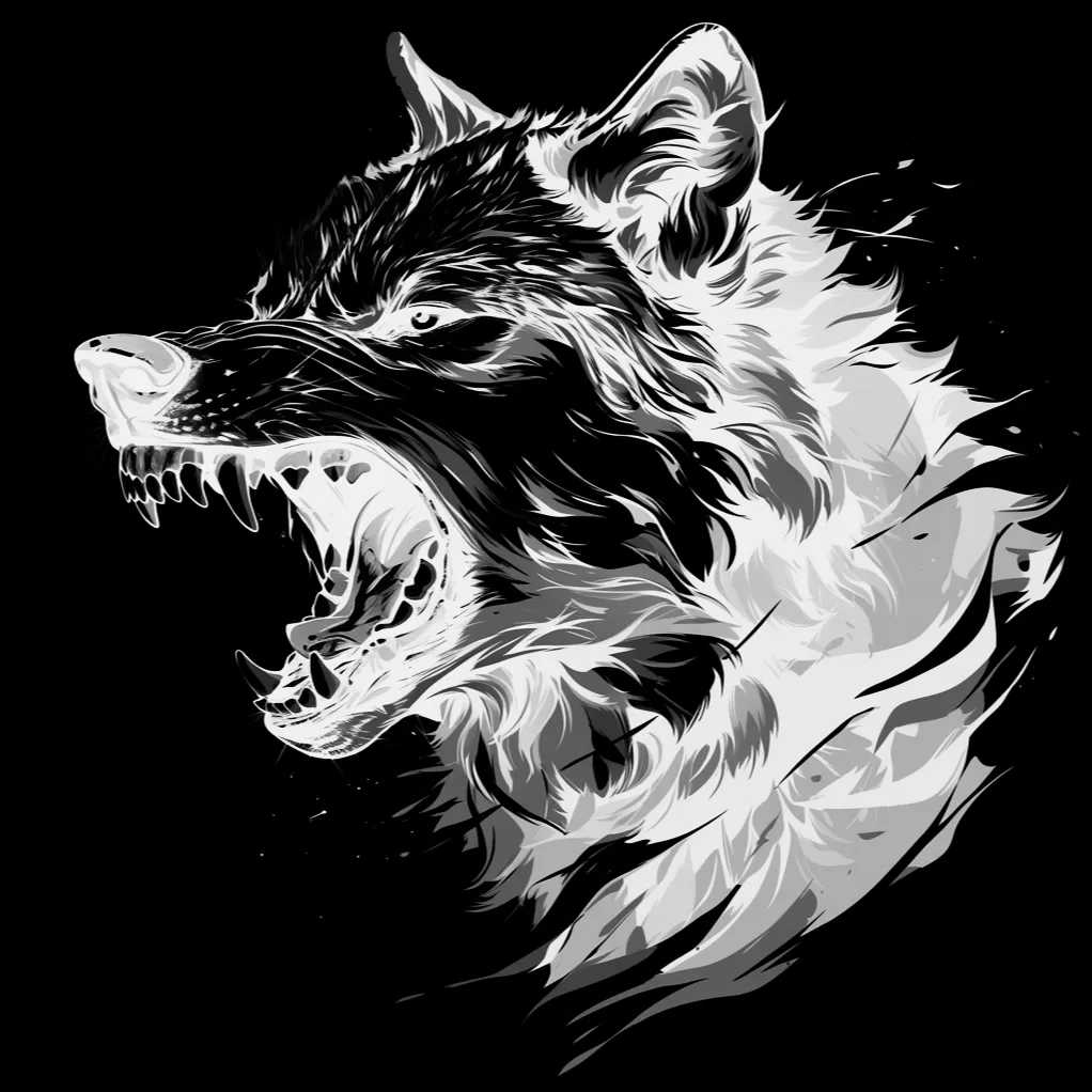 Wolf Tattoo brush 57 of 100 — Procreate stamp preview